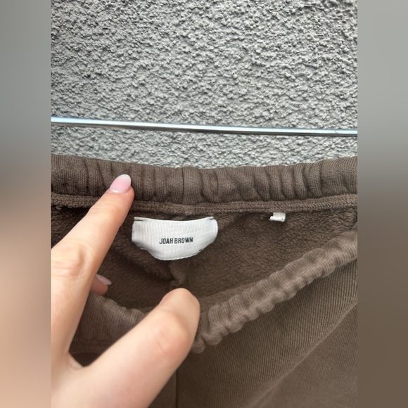 Joah Brown Fitted Sweat Shorts in Brown - Picture 9 of 12